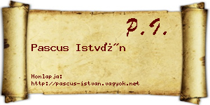 Pascus István névjegykártya